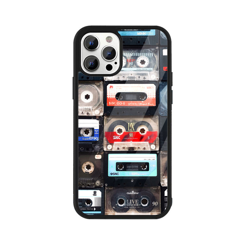 Retro Tape Mix | Glass iPhone Case