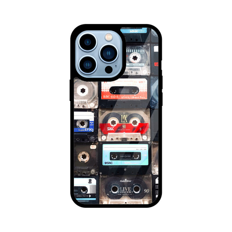 Retro Tape Mix | Glass iPhone Case