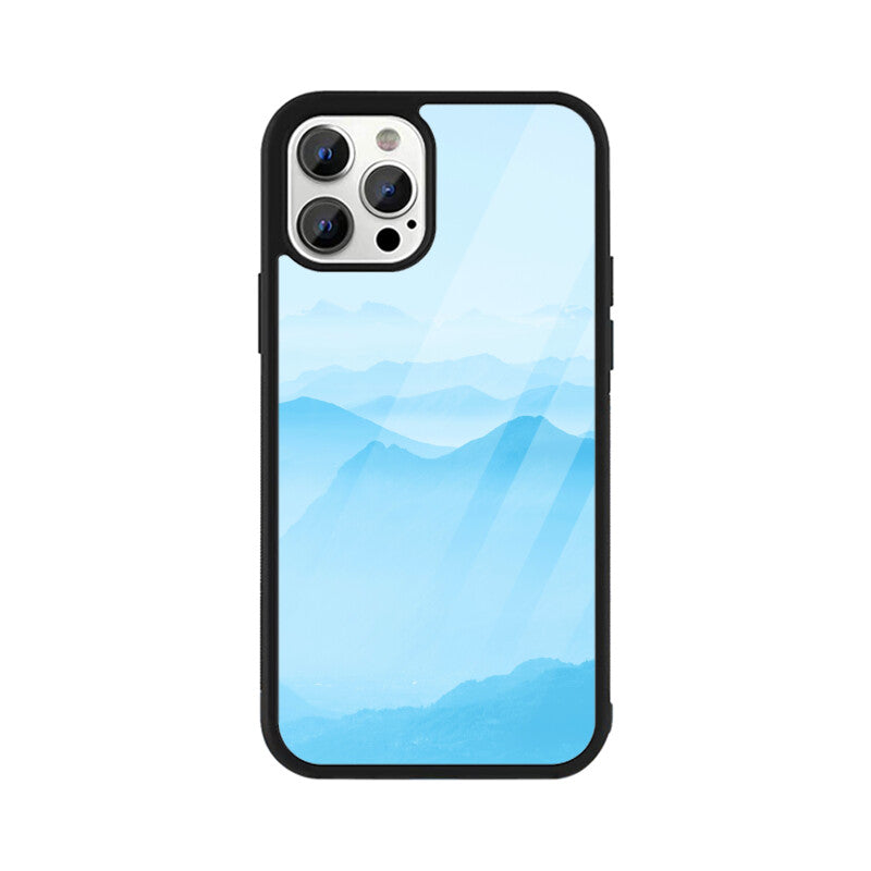 Misty Blue Horizon | Glass iPhone Case
