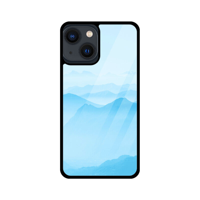 Misty Blue Horizon | Glass iPhone Case