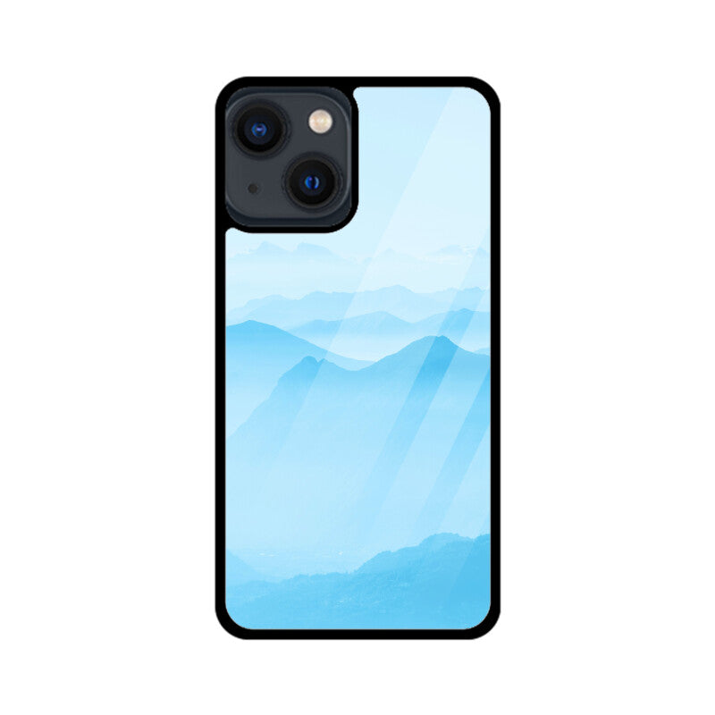 Misty Blue Horizon | Glass iPhone Case