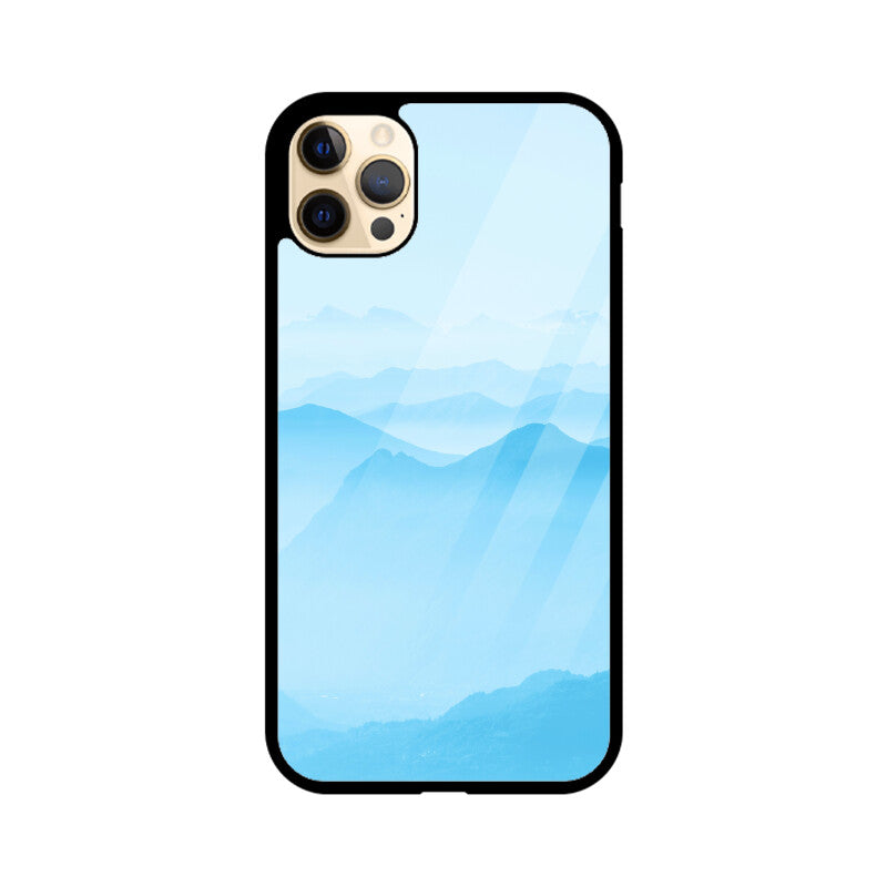 Misty Blue Horizon | Glass iPhone Case