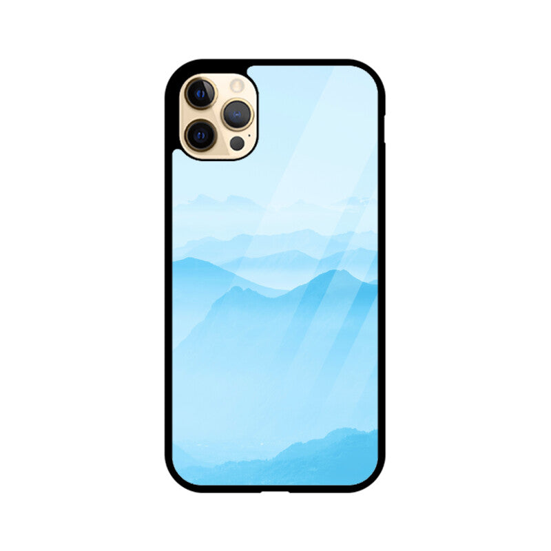 Misty Blue Horizon | Glass iPhone Case