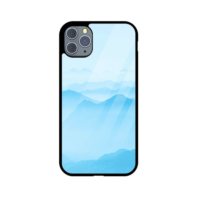 Misty Blue Horizon | Glass iPhone Case