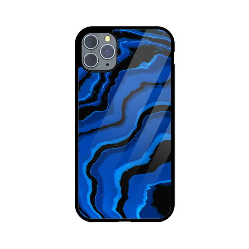 Electric Azure Currents | Glass iPhone Case