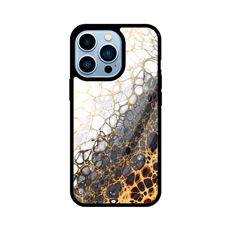 Golden Cells | Glass iPhone Case