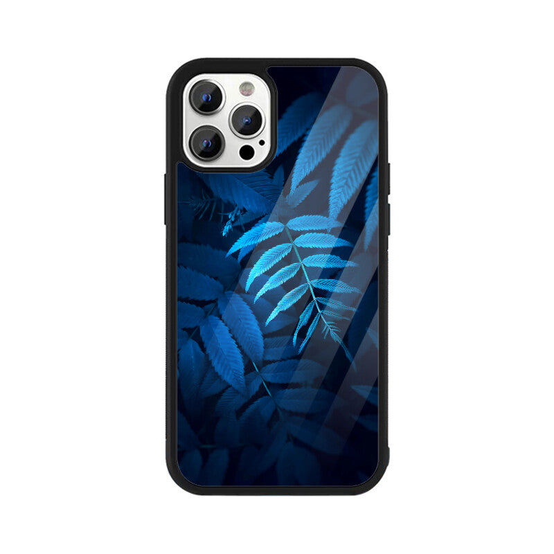 Sapphire Fronds | Glass iPhone Case