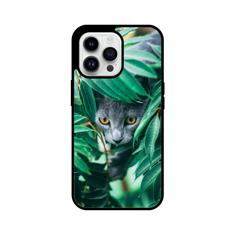 Feline in Foliage | Glass iPhone Case