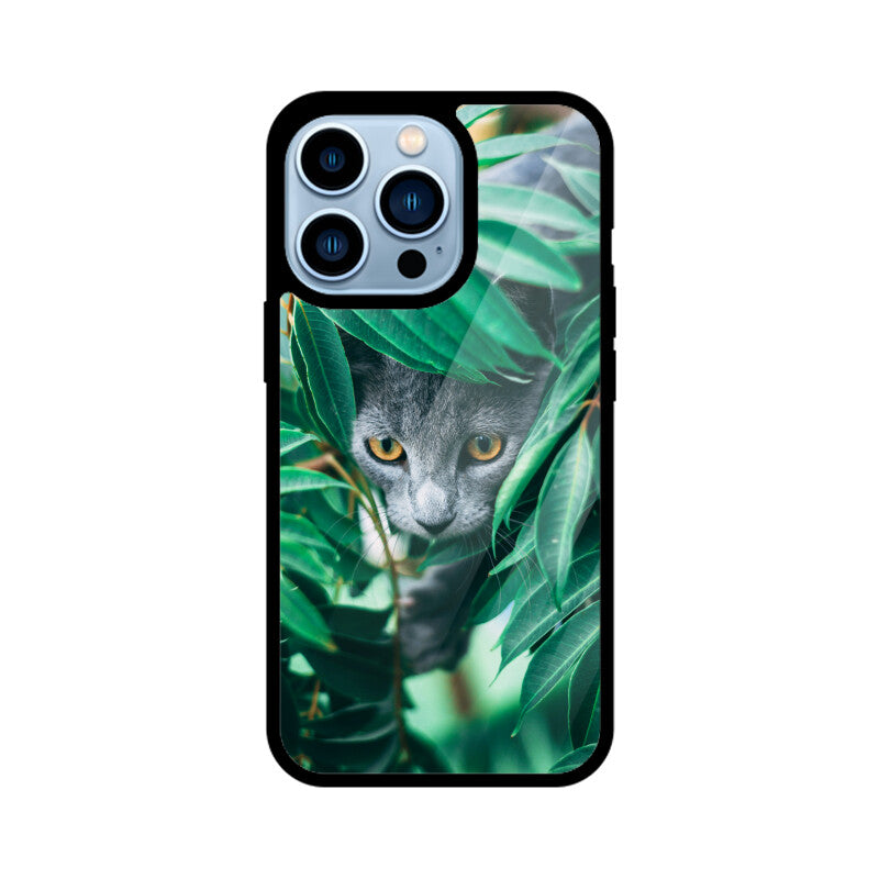 Feline in Foliage | Glass iPhone Case