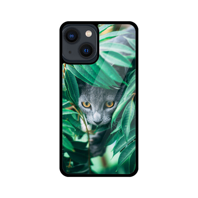 Feline in Foliage | Glass iPhone Case
