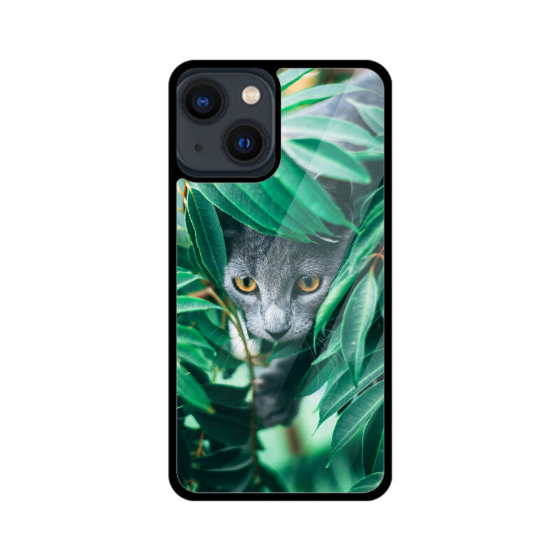 Feline in Foliage | Glass iPhone Case
