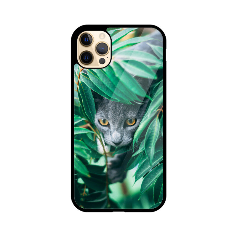Feline in Foliage | Glass iPhone Case