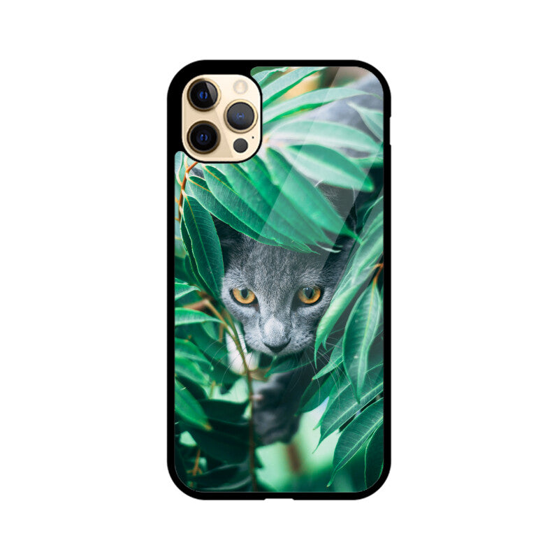 Feline in Foliage | Glass iPhone Case
