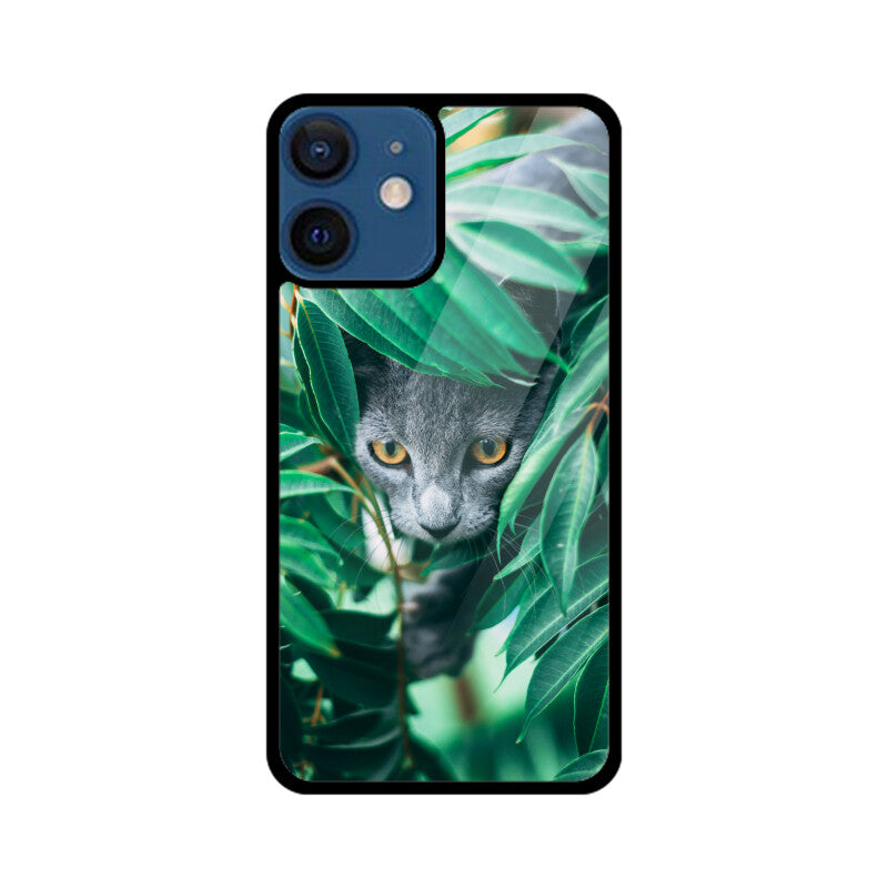 Feline in Foliage | Glass iPhone Case