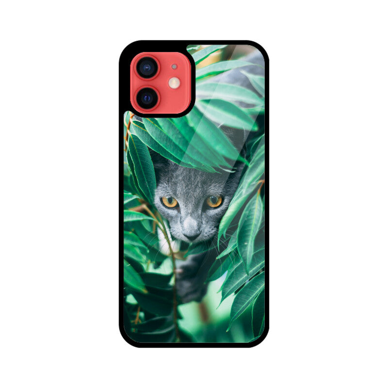 Feline in Foliage | Glass iPhone Case