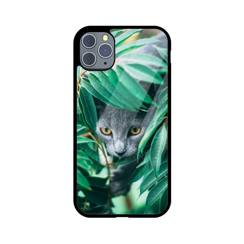 Feline in Foliage | Glass iPhone Case