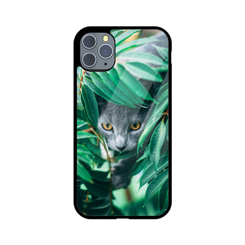 Feline in Foliage | Glass iPhone Case