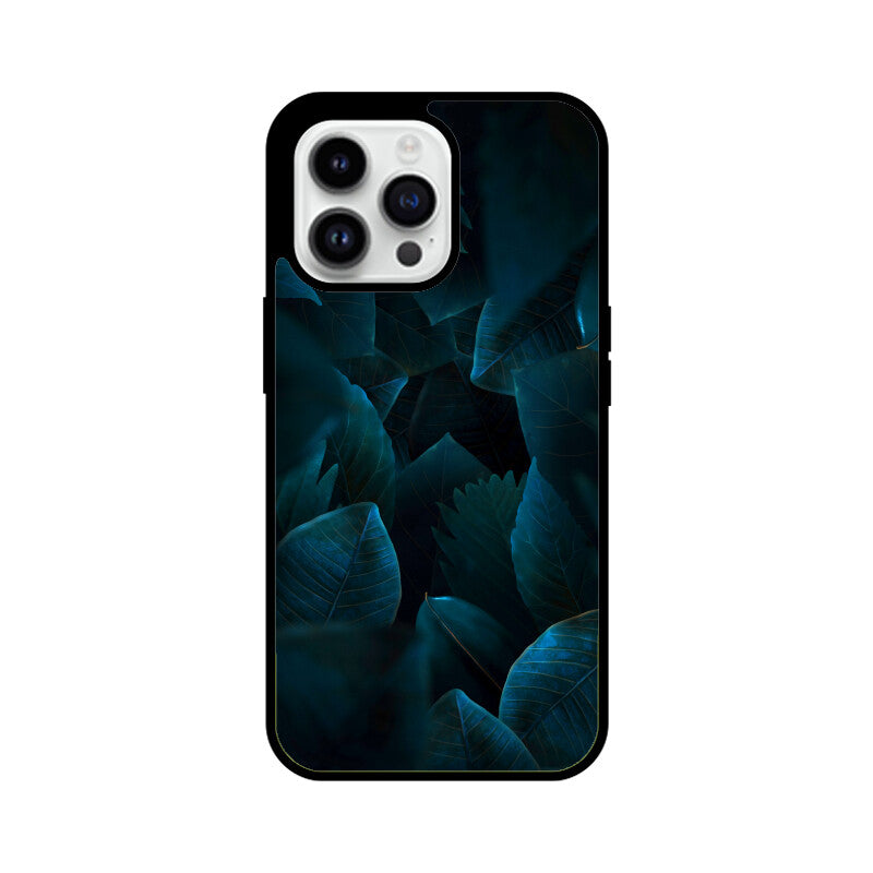 Teal Leaf Tapestry | Glass iPhone Case