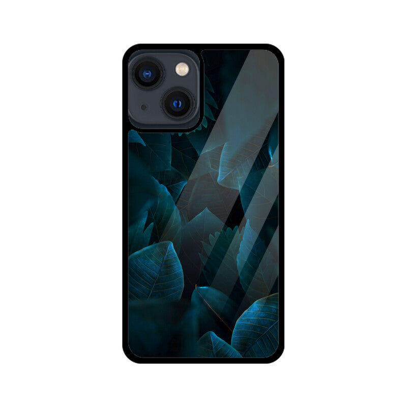 Teal Leaf Tapestry | Glass iPhone Case