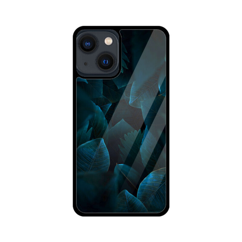 Teal Leaf Tapestry | Glass iPhone Case