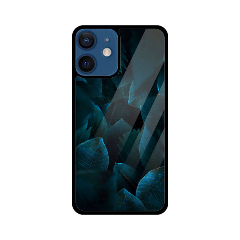 Teal Leaf Tapestry | Glass iPhone Case