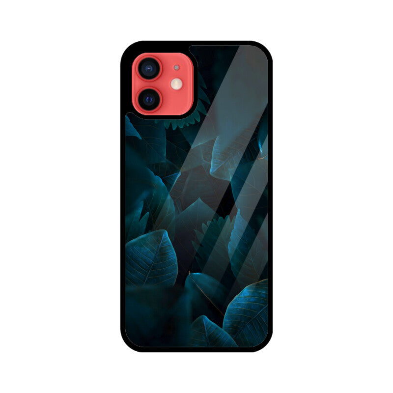 Teal Leaf Tapestry | Glass iPhone Case