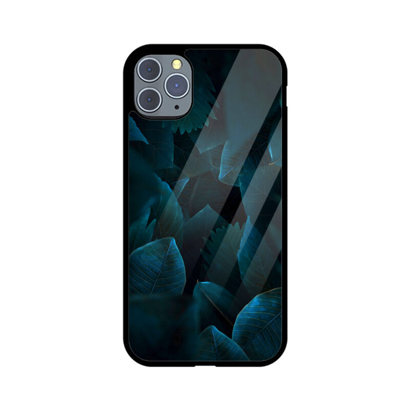 Teal Leaf Tapestry | Glass iPhone Case