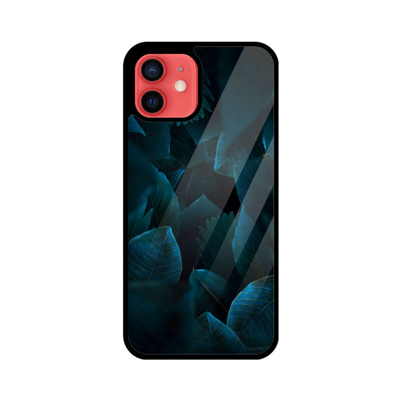 Teal Leaf Tapestry | Glass iPhone Case