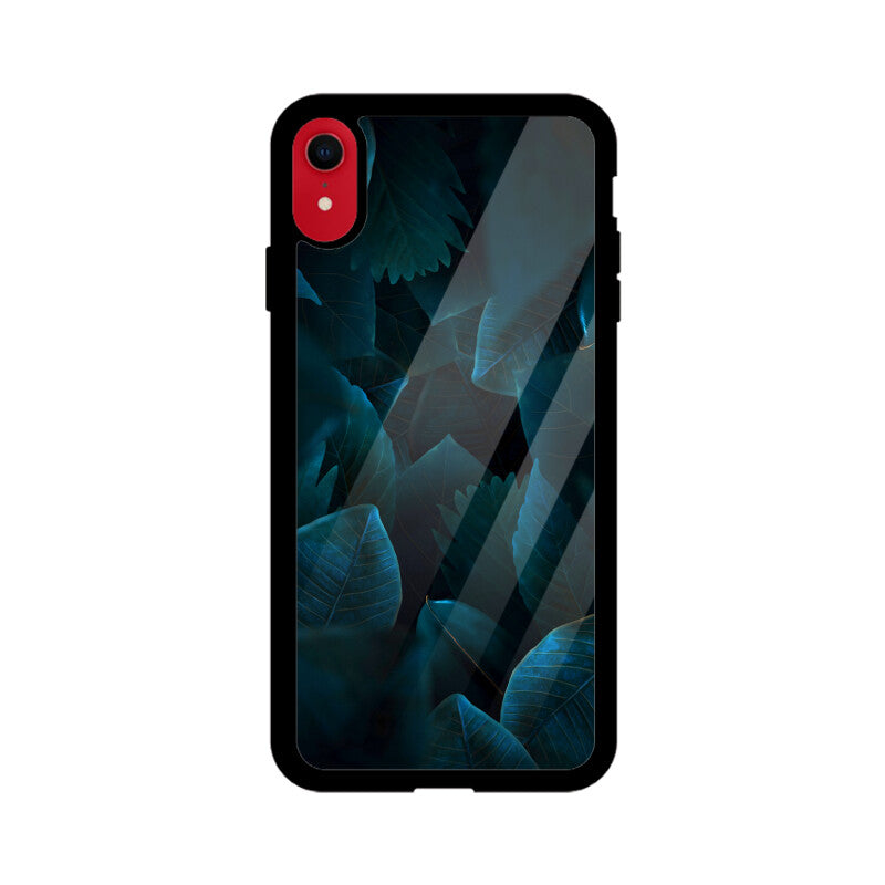 Teal Leaf Tapestry | Glass iPhone Case