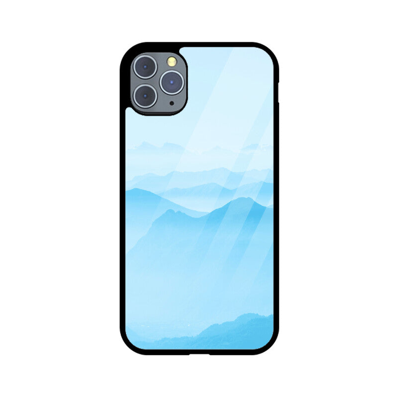 Misty Blue Horizon | Glass iPhone Case