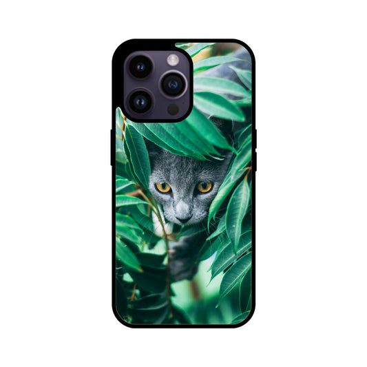Feline in Foliage | Glass iPhone Case