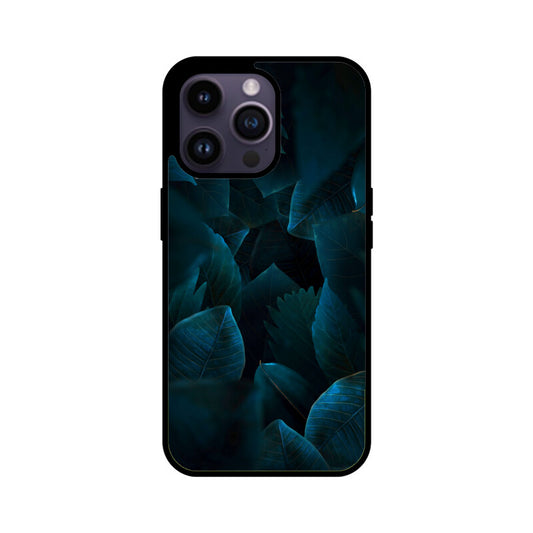 Teal Leaf Tapestry | Glass iPhone Case